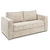 Image de Canapé 4 places convertible express en velours côtelé beige - Couchage à lattes larges 160 cm - Matelas 18 cm LORETO