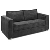 Image de Canapé 3 places convertible express en velours côtelé gris anthracite - Couchage à lattes larges 140 cm - Matelas 22 cm avec mémoire de forme LORETO
