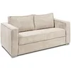 Image de Canapé 4 places convertible express en velours côtelé beige - Couchage à lattes larges 160 cm - Matelas 22 cm avec mémoire de forme LORETO