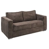 Image de Canapé 4 places convertible express en velours côtelé marron - Couchage 160 cm - Matelas 14 cm LORETO