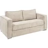 Image de Canapé 3 places convertible express en velours côtelé beige - Couchage 140 cm - Matelas 18 cm LORETO