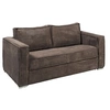 Image de Canapé 3 places convertible express en velours côtelé marron - Couchage 140 cm - Matelas 18 cm LORETO
