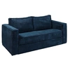 Image de Canapé 4 places convertible express en velours côtelé bleu nuit - Couchage 160 cm - Matelas 18 cm LORETO