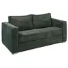 Image de Canapé 3 places convertible express en velours côtelé vert sapin - Couchage 140 cm - Matelas 22 cm avec mémoire de forme LORETO