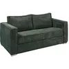 Image de Canapé 3 places convertible express en velours côtelé vert sapin - Couchage 140 cm - Matelas 14 cm LORETO