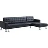 Image de Canapé d'angle convertible et réversible en simili noir WILLIS II