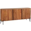 Image de Buffet avec 3 portes en bois de manguier et métal - Naturel et noir - BALIMELA