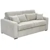 Image de Canapé 3 places convertible express en velours côtelé beige - Couchage 140 cm - Matelas 16 cm - MONDOVI
