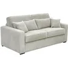 Image de Canapé 4 places convertible express en velours côtelé beige - Couchage 160 cm - Matelas 16 cm - MONDOVI
