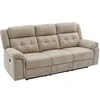 Image de Canapé 3 places relax électrique en microfibre beige ORTIANO