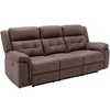Image de Canapé 3 places relax électrique en microfibre aspect cuir vieilli marron ORTIANO