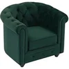 Image de Fauteuil en velours vert CHESTERFIELD