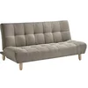 Image de Canapé 3 places convertible clic clac en tissu taupe ESTEBAN