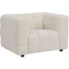 Image de Fauteuil en tissu bouclette blanc ivoire LERICI