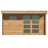 Image de Abri de jardin en bois traité par autoclave avec toit plat - 13 m² - épaisseur 28 mm - CORALIO