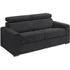 Image de Canapé 3 places convertible express en velours côtelé gris - Couchage 140 cm - Matelas 14 cm - VIZIR