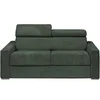 Image de Canapé 3 places convertible express en velours côtelé vert - Couchage 140 cm - Matelas 22 cm mémoire de forme - VIZIR