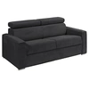 Image de Canapé 4 places convertible express en velours côtelé gris - Couchage 160 cm - Matelas 14 cm - VIZIR