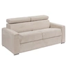 Image de Canapé 4 places convertible express en velours côtelé beige - Couchage à lattes larges 160 cm - Matelas 22 cm mémoire de forme - VIZIR