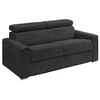 Image de Canapé 4 places convertible express en velours côtelé gris - Couchage à lattes larges 160 cm - Matelas 22 cm mémoire de forme - VIZIR