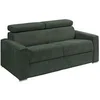 Image de Canapé 4 places convertible express en velours côtelé vert - Couchage 160 cm - Matelas 22 cm mémoire de forme - VIZIR