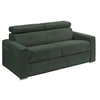 Image de Canapé 4 places convertible express en velours côtelé vert - Couchage à lattes larges 160 cm - Matelas 22 cm mémoire de forme - VIZIR