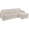 Image de Canapé d'angle convertible express et réversible en tissu texturé beige - Couchage 160 cm - Matelas 18 cm - CALIFE