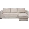 Image de Canapé d'angle convertible express et réversible en velours côtelé beige - Couchage à lattes larges 140 cm - Matelas 14 cm LORETO