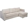 Image de Canapé d'angle convertible express et réversible en velours côtelé beige- Couchage 140 cm - Matelas 18 cm LORETO