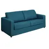 Image de Canapé 3 places convertible express en tissu bleu - Couchage 140 cm - Matelas 14 cm DONETO