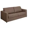 Image de Canapé 3 places convertible express en tissu marron Couchage 140 cm - Matelas 14 cm DONETO