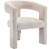 Image de Fauteuil en tissu texturé beige FAVINA