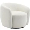 Image de Fauteuil pivotant en tissu bouclette blanc VEREIDE