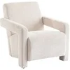 Image de Fauteuil en tissu texturé beige ISPARTA