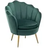 Image de Fauteuil coquillage en velours vert LALEA