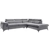 Image de Canapé grand angle droit convertible en velours gris clair SAMARA