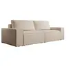 Image de Canapé 4 places convertible en tissu texturé beige AMELIA