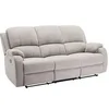 Image de Canapé 3 places relax en microfibre gris clair BRODY