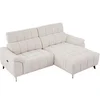 Image de Canapé d'angle droit relax électrique en tissu texturé beige CELTIMO