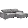 Image de Canapé d'angle droit relax électrique en tissu texturé gris CELTIMO
