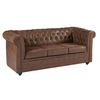 Image de Canapé 3 places convertible en microfibre aspect cuir vieilli CHESTERFIELD