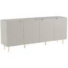 Image de Buffet avec 4 portes en MDF et acier - Beige et Doré - YESINIA