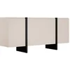 Image de Buffet avec 4 portes en MDF - Beige et Noir - LUVONIA