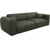 Image de Canapé 4 places convertible express en tissu texturé vert kaki - Couchage 160 cm - Matelas 13 cm mémoire de forme POGNIA