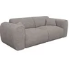 Image de Canapé 3 places convertible express en velours côtelé gris clair - Couchage 140 cm - Matelas 13 cm mémoire de forme POGNIA