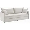 Image de Canapé 3 places convertible en tissu beige avec assise à mémoire de forme SERABA