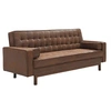 Image de Canapé convertible clic-clac en microfibre marron vintage ELEANOR II