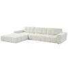 Image de Canapé d'angle gauche en tissu bouclette blanc SOPELANA
