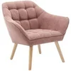 Image de Fauteuil en tissu rose chiné CASERTA
