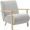 Image de Fauteuil en tissu gris et bois JULOMO